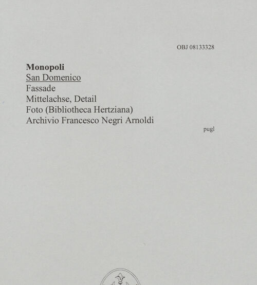 Rückseite von unbekannt [https://www.deutsche-digitale-bibliothek.de/content/lizenzen/rv-ez/] San DomenicoFassade - Mittelachse, Detail, bh607604_recto. Foto.