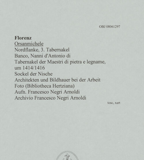 Rückseite von unbekannt [https://www.deutsche-digitale-bibliothek.de/content/lizenzen/rv-fz/] Tabernakel der Maestri di pietra e legnameArchitekten und Bildhauer bei der Arbeit (Zunftdarstellungen) - , bh607621_recto. Foto: Negri Arnoldi, Francesco.