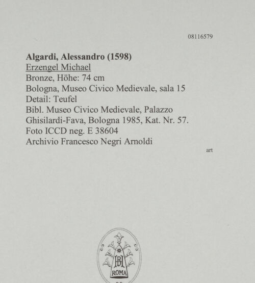 Rückseite von ICCD [https://www.deutsche-digitale-bibliothek.de/content/lizenzen/rv-ez/] Erzengel Michael - Detail: Teufel, bh607726_recto. Foto.