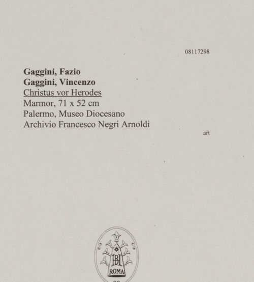 Rückseite von unbekannt [https://www.deutsche-digitale-bibliothek.de/content/lizenzen/rv-ez/] Christus vor Herodes - , bh607750_recto. Foto.