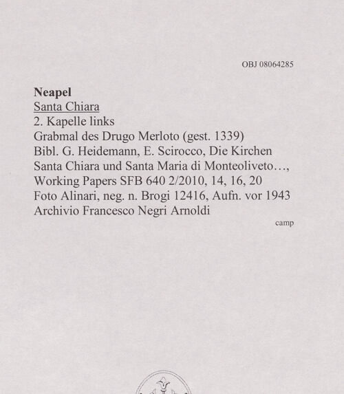 Rückseite von Alinari [https://www.deutsche-digitale-bibliothek.de/content/lizenzen/rv-ez/] Grabmal des Drugo Merloto (gest. 1339) - Gesamtansicht, bh607947_recto. Foto.