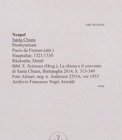 Rückseite von Alinari [https://www.deutsche-digitale-bibliothek.de/content/lizenzen/rv-ez/] Hauptaltar - Rückseite vor 1933, Detail, bh607948_recto. Foto.