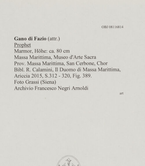 Rückseite von Grassi [https://www.deutsche-digitale-bibliothek.de/content/lizenzen/rv-ez/] Prophet - Gesamtansicht, bh608023_recto. Foto.