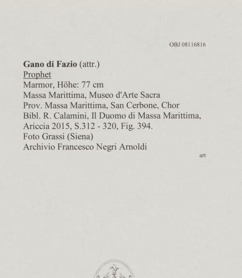 Rückseite von Grassi [https://www.deutsche-digitale-bibliothek.de/content/lizenzen/rv-ez/] Prophet - Gesamtansicht, bh608026_recto. Foto.