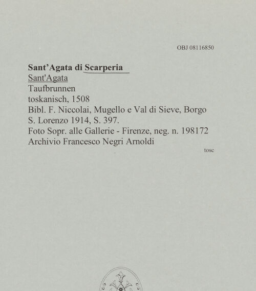 Rückseite von Soprintendenza alle Gallerie - Firenze [https://www.deutsche-digitale-bibliothek.de/content/lizenzen/rv-ez/] Taufbecken - , bh608050_recto. Foto.