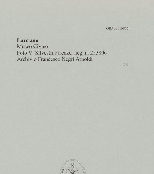 Rückseite von Foto Di V. Silvestri Firenze [https://www.deutsche-digitale-bibliothek.de/content/lizenzen/rv-ez/] Museo Civico - , bh608064_recto. Foto.