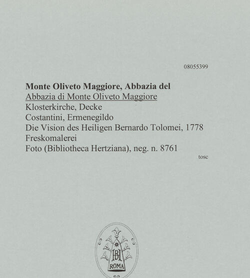 Rückseite von unbekannt [https://www.deutsche-digitale-bibliothek.de/content/lizenzen/rv-fz/] Die Vision des Heiligen Bernardo Tolomei - Gesamtansicht, bh608088_recto. Foto.