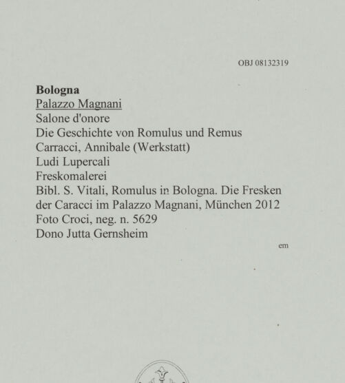 Rückseite von Croci [https://www.deutsche-digitale-bibliothek.de/content/lizenzen/rv-ez/] Die Geschichte von Romulus und RemusLudi Lupercali - Gesamtansicht, bh608136_recto. Foto.