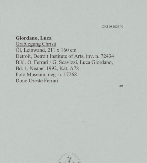 Rückseite von Detroit Institute of Arts [https://www.deutsche-digitale-bibliothek.de/content/lizenzen/rv-ez/] Grablegung Christi - , bh608309_recto. Foto.