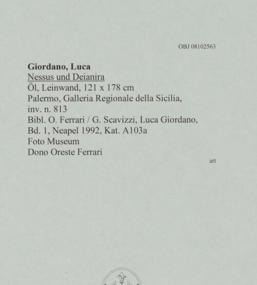 Rückseite von Galleria Regionale della Sicilia [https://www.deutsche-digitale-bibliothek.de/content/lizenzen/rv-ez/] Nessus und Dejanira - , bh608324_recto. Foto.