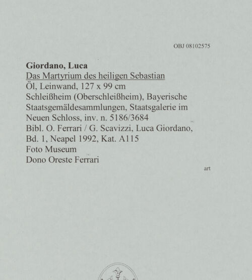 Rückseite von Bayerische Staatsgemäldesammlungen [https://www.deutsche-digitale-bibliothek.de/content/lizenzen/rv-ez/] Das Martyrium des heiligen Sebastian - , bh608341_recto. Foto.