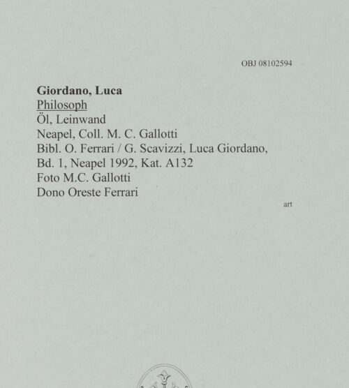 Rückseite von Gallotti, M. C. [https://www.deutsche-digitale-bibliothek.de/content/lizenzen/rv-ez/] Philosoph - , bh608357_recto. Foto.