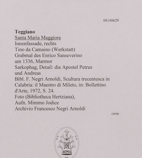 Rückseite von unbekannt [https://www.deutsche-digitale-bibliothek.de/content/lizenzen/rv-ez/] Grabmal des Enrico Sanseverino - Sarkophag: die Apostel Petrus und Andreas, bh608464_recto. Foto: Jodice, Mimmo.