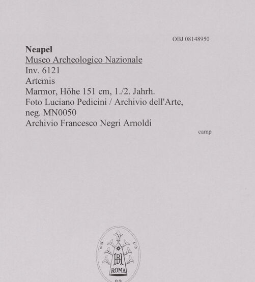 Rückseite von Luciano Pedicini / Archivio dell'Arte [https://www.deutsche-digitale-bibliothek.de/content/lizenzen/rv-ez/] Artemis - , bh608520_recto. Foto.