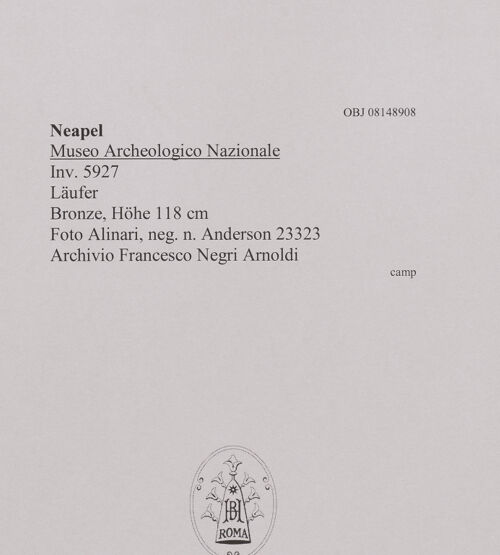 Rückseite von Alinari [https://www.deutsche-digitale-bibliothek.de/content/lizenzen/rv-ez/] Läufer - , bh608532_recto. Foto.