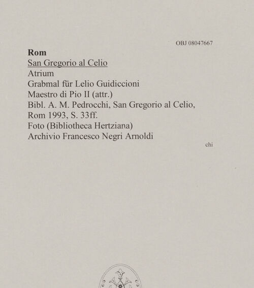 Rückseite von unbekannt [https://www.deutsche-digitale-bibliothek.de/content/lizenzen/rv-ez/] Grabmal für Lelio Guidiccioni - , bh608639_recto. Foto.